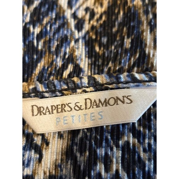 Drapers & Damon's Size Petite Plus Size Womens Blouse 3/4 Sleeve Beaded Studded - Picture 5 of 5